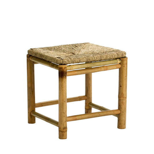 Tabouret en bambou et jonc de mer