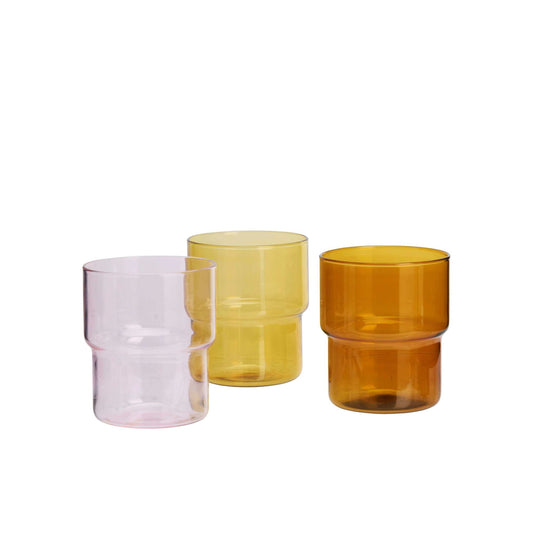 Collection de 6 verres colorés assortis
