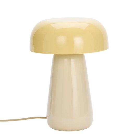 Lampe de table émaillée beige clair et jaune pâle