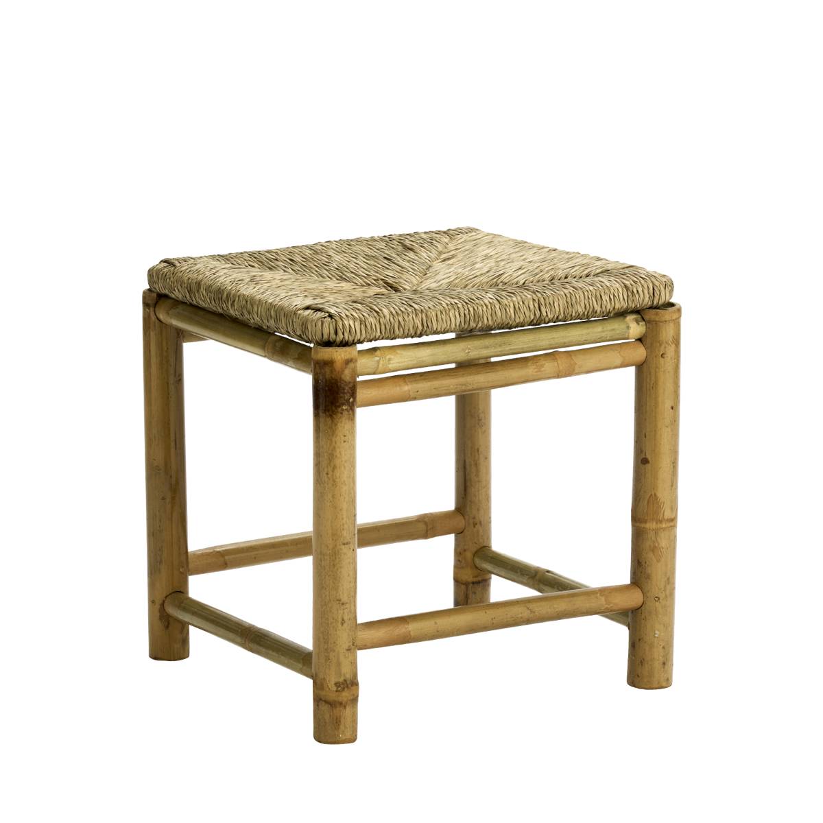Tabouret en bambou et jonc de mer