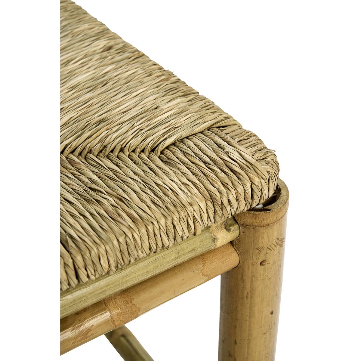 Tabouret en bambou et jonc de mer